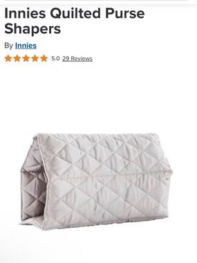 Innies Large Quilted Purse Shaper Insert in Light Gray
